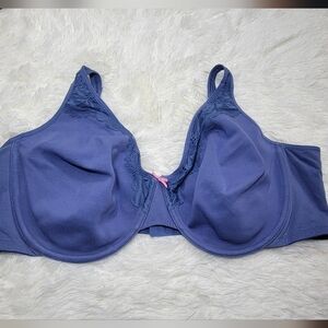 Lane Bryant Cacique Women's Underwire Bra 50 DD Blue No Padding Opaque Cotton